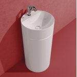 Flaminia MonoTwin Slim Umywalka jednootworowa przyścienna biała MTR42P