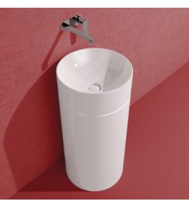 Flaminia MonoTwin Slim Umywalka stojąca przyścienna biała MTC42P