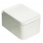 Flaminia Nile Miska Wc wisząca bez kołnierza z deską wolnoopadającą 54x35 cm latte Nl118GLAT+NLCW03LAT