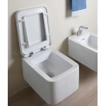 Flaminia Nile Miska Wc wisząca bez kołnierza z deską wolnoopadającą 54x35 cm latte Nl118GLAT+NLCW03LAT