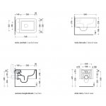 Flaminia Nile Miska Wc wisząca bez kołnierza z deską wolnoopadającą 54x35 cm latte Nl118GLAT+NLCW03LAT