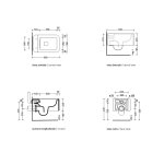 Flaminia Nile Miska WC wisząca bez deski sedesowej, bez kołnierza black NL118GNE