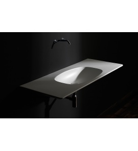 Flaminia Nuda Umywalka ścienna z półkami po bokach 120x48,5 cm Biały ND120L