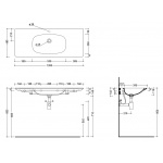 Flaminia Nuda Umywalka ścienna z półkami po bokach 120x48,5 cm Nuvola ND120LNUV