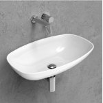 Flaminia Nuda Umywalka ścienna owalna 61x39,5 cm Biała ND60L