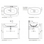 Flaminia Nuda Umywalka stawiana na blat 75x43 cm biała ND75A