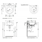 Flaminia Pass Umywalka Ścienna 50cm biała PS50L