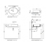 Flaminia Roll Umywalka półwpuszczana w blat 56cm biała RL56S