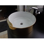 Flaminia Roll Umywalka stawiana na blat 44cm biała/złota RL44LOR