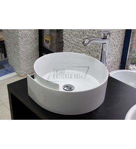 Flaminia Roll Umywalka stawiana na blat Ø 44 cm Biały RL44L