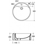 Flaminia Twin Set Umywalka Stawiana na Blat 52cm biała 5050/A