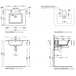 Flaminia Volo Umywalka Ścienna 66cm 64x52cm biała VL66L