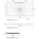 Flaminia Water Drop Brodzik 70x140 cm Biały DR70