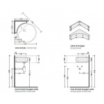 Flaminia Wsporniki narożne do umywalki TS02/52
