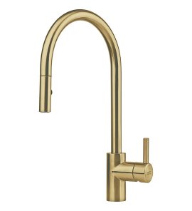 Franke Eos Neo Bateria kuchenna jednouchwytowa z wyciąganą wylewką złoty 115.0681.244