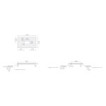 Galassia Blat ceramiczny z otworem 81x46 cm antracyt 2051NEMT