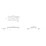 Galassia Blat ceramiczny z otworem po prawej stronie 121x46 cm Piaskowy 2061SA