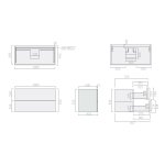 Galassia CORE Szafka wisząca pod umywalkę 100x45 cm Drewno dębowe 2092