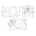 Galassia Dream Miska wisząca bezrantowa 56x36 biała 7317