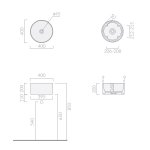 Galassia DREAM Umywalka stawiana na blat ∅ 40 cm Biały mat 7306MT