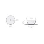 Galassia DREAM Umywalka stawiana na blat ∅ 40 cm Biały 7307