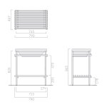Galassia EDEN Stelaż podumywalkowy stojący 79x46,7 cm Czarny 7230NE
