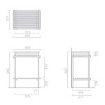 Galassia EDEN Stelaż podumywalkowy stojący 65x47,7 cm Czarny 7235NE