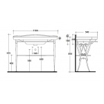 Galassia Ethos Konstrukcja podumywalkowa stojąca w komplecie z półką i relingiem 110 cm postarzane aluminium 8448