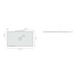 Galassia FOLIA Brodzik ceramiczny prostokątny 120x70 cm Biały mat 1042MT