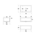 Galassia FRAME Zlew jednokomorowy 76x46 cm Biały 5117