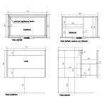 Galassia M2 Szafka wisząca pod umywalkę 73x44 cm Modrzew syberyjski 5282LS