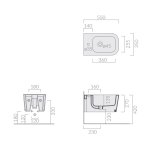 Galassia Meg 11 Bidet wiszący 55x35 cm Sand 5412SA