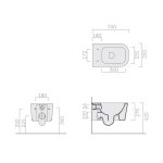 Galassia MEG 11 Misa WC wiszący 55x35 cm Biały 5486