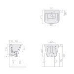 Galassia Meg 11 Umywalka ścienna 55x45 cm Biały mat 5482MT