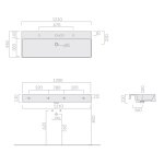Galassia MEG11 PRO Umywalka ścienna/stawiana na blat 121x46 cm Biały mat 8938MT