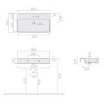 Galassia MEG11 PRO Umywalka ścienna/stawiana na blat 81x46 cm Biały mat 8973MT