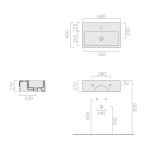 Galassia PLUS DESIGN Umywalka ścienna lub nablatowa 60x20 cm Biały mat 6032M