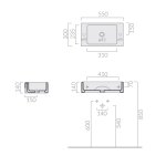 Galassia PLUS DESIGN Umywalka ścienna 55x35 cm Biały 6035S