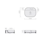 Galassia SMARTB Umywalka stawiana na blat 55x45 cm Piaskowy 7401SA
