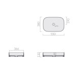 Galassia SMARTB Umywalka stawiana na blat 55x38 cm Piaskowy 7402SA