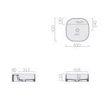 Galassia SMARTB Umywalka stawiana na blat 45x45 cm Piaskowy 7403SA