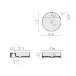 Galassia SMARTB Umywalka stawiana na blat ∅ 45 cm antracyt 7404NEMT