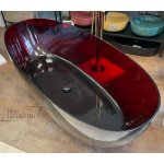        Galatea Design Berehat Wanna wolnostojąca 170x75 Resinmood kolor wine GD8507TW 