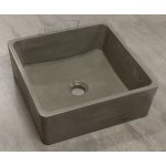  Galatea Design Berlian Umywalka betonowa stawiana na blat 38x38 cm grey matt/szary mat GDMC001DG WYPRZEDAŻ EKSPOZYCJI