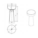 Galatea Design Bonola Umywalka na postumencie z korkiem sea blue GDFU3033SB