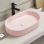 Galatea Design Bujur Umywalka 60x38 z korkiem klik-klak różowy mat/pink matt GD78330DTMP