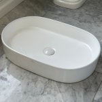       Galatea Design Bujur Umywalka 60x38 z korkiem klik-klak biały połysk/white GD78330DTWH W MAGAZYNIE!!