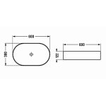       Galatea Design Bujur Umywalka 60x38 z korkiem klik-klak biały połysk/white GD78330DTWH W MAGAZYNIE!!