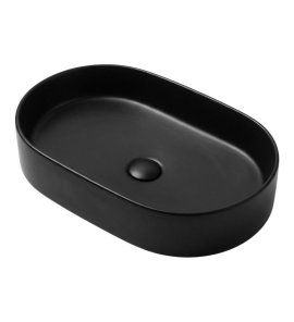       Galatea Design Bujur Umywalka 60x38 z korkiem klik-klak czarny mat/black matt GD78330DTMB W MAGAZYNIE!!