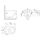 Galatea Design Bulat Miska bezrantowa 49x37 z funkcją bidetki z deską wolnoopadającą szary mat GDG112GM